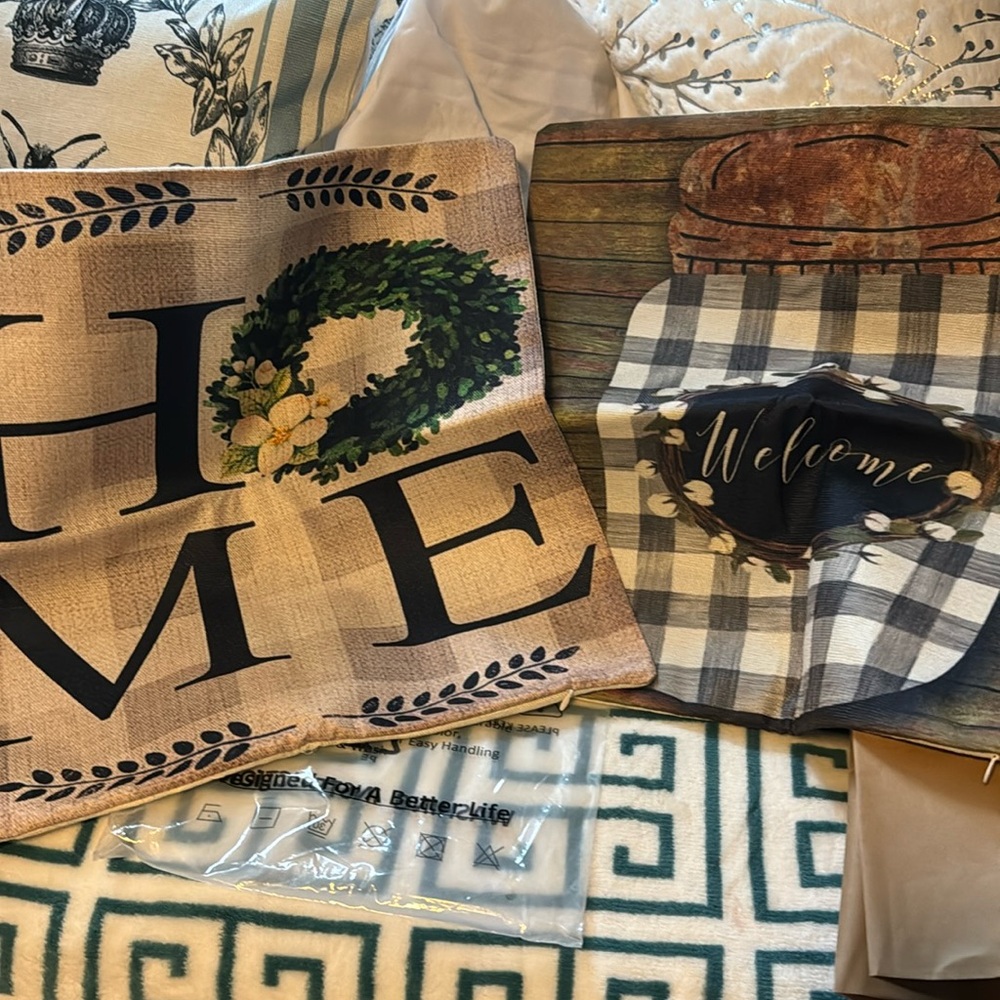 Home & Welcome Pillow Covers 18x18